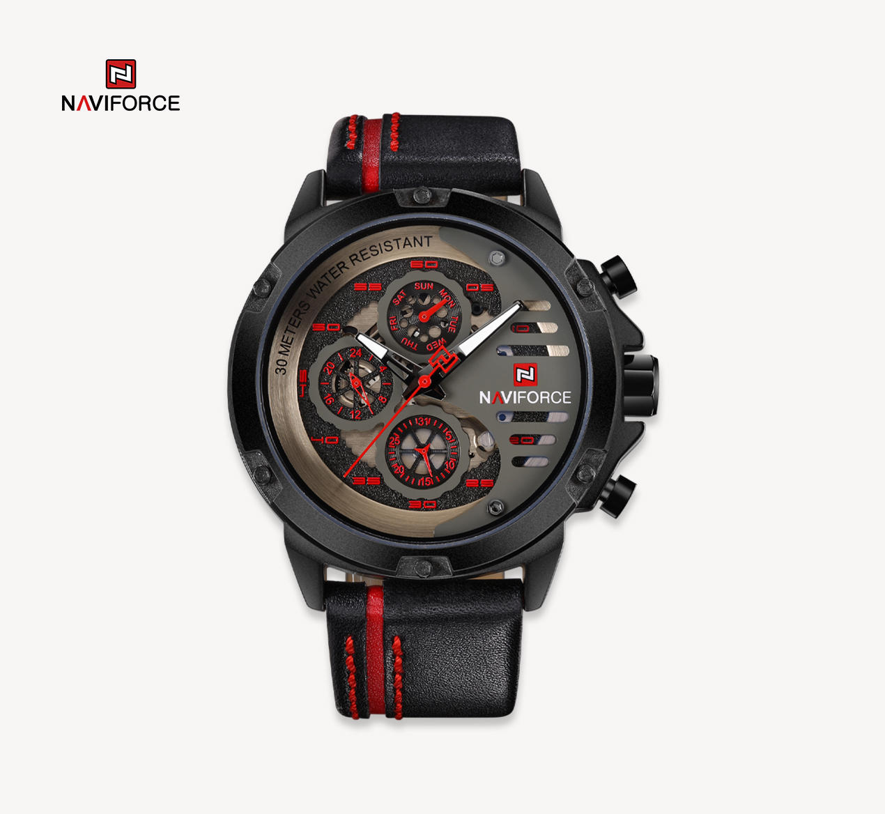 ساعت مردانه نیوی فورس مدل NAVIFORCE NF9110 B/R/B