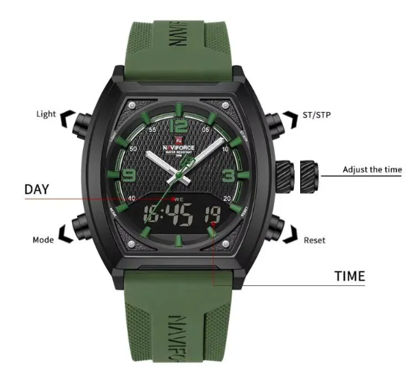 ساعت مردانه نیوی فورس Naviforce NF 9242 B/GN/GN - Image 3